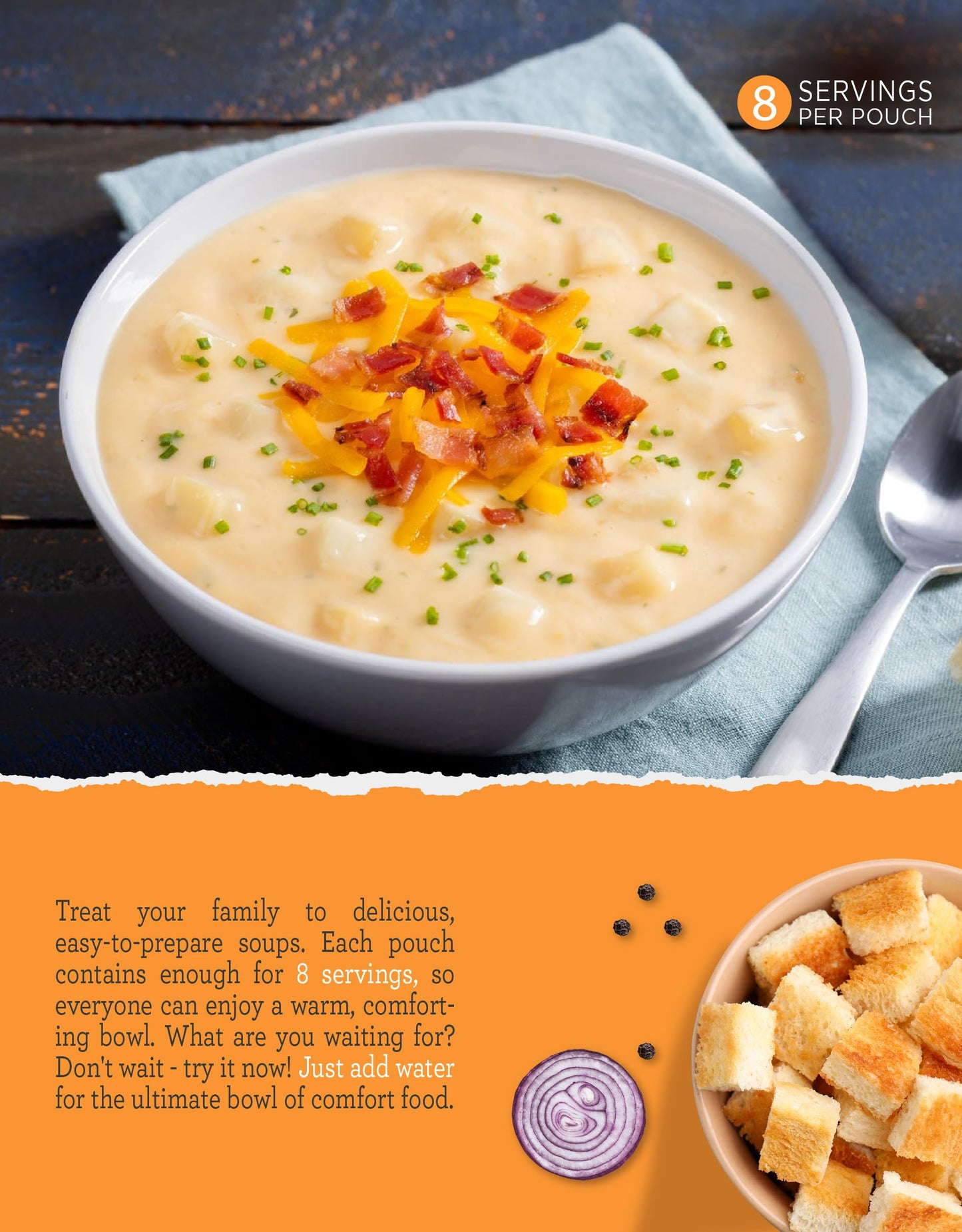 Readywise - Simple Kitchen, Soup Favorites, Variety Pack, 8 Servings Per Pouch, Soup Mix, Family Size, Mre, Freeze Dried Food, R