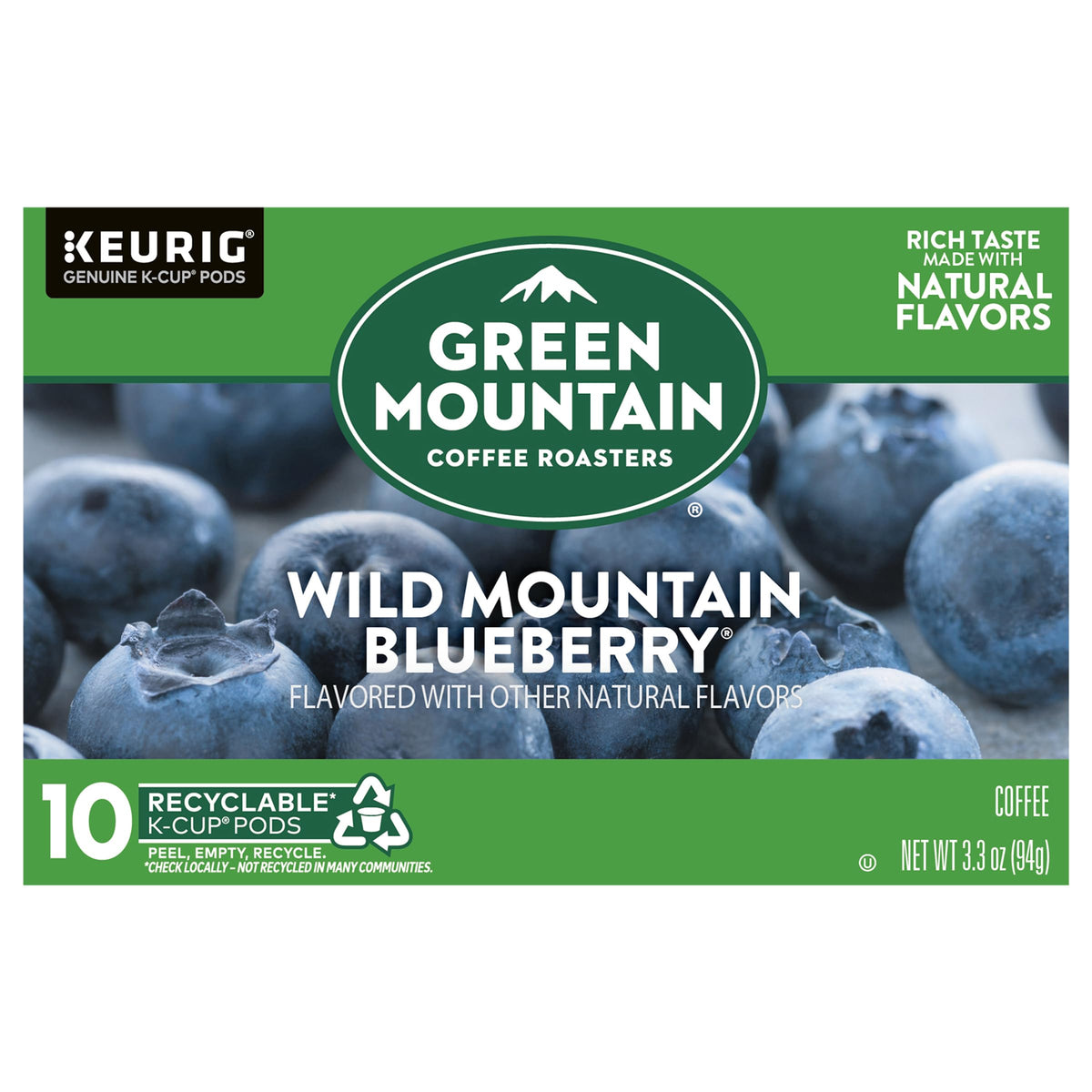Green Mountain Coffee Roasters  Wild Mountain Blueberry Coffee  3.3 Ounce