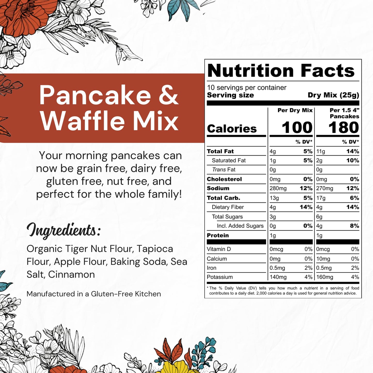 eat G.A.N.G.S.T.E.R. Vegan Pancake & Waffle Mix - Grain-Free, Allergy-Friendly, 8.9 oz (Pack of 3)