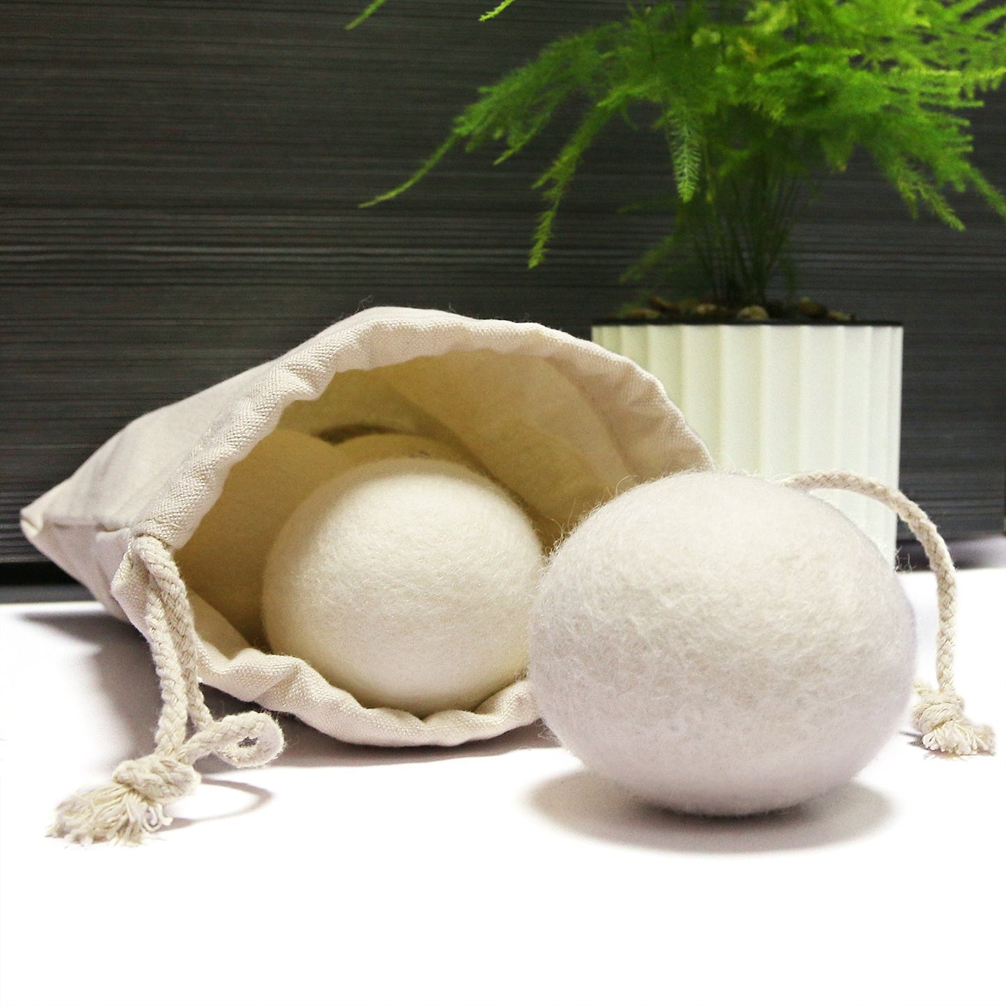 6 Pack All Natural Organic Wool Dryer Balls Xl Size - Reusable Chemical Free Natural Fabric Softener, Anti Static, Reduces Cloth