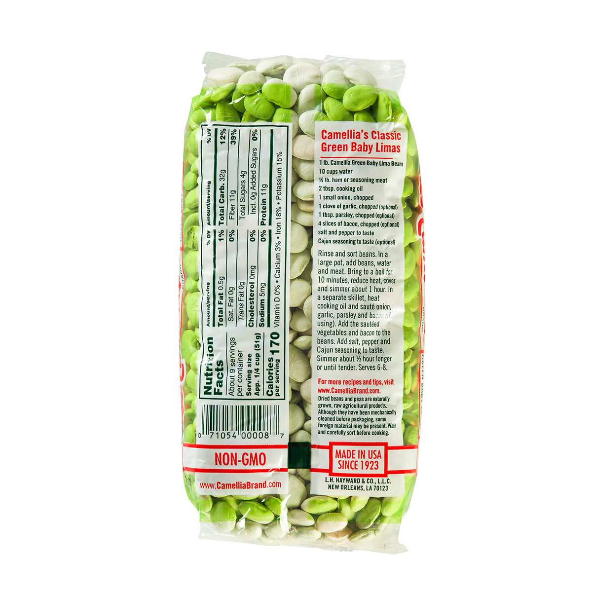 Camellia Brand Dried Green Baby Lima Beans, 1 Pound (Pack Of 6)