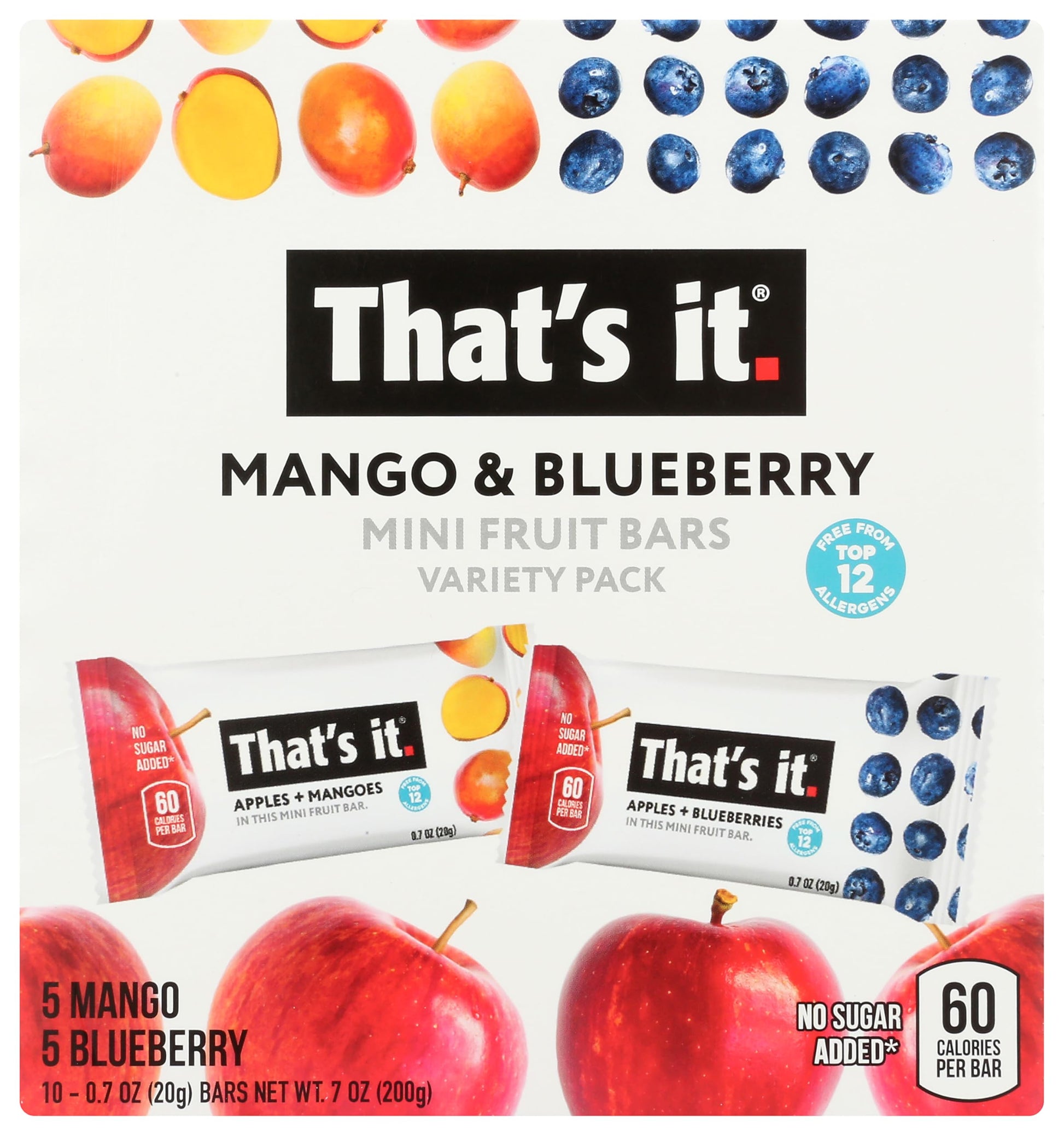 THATS IT Mango Blueberry Mini Bars 10 Count, 7 OZ