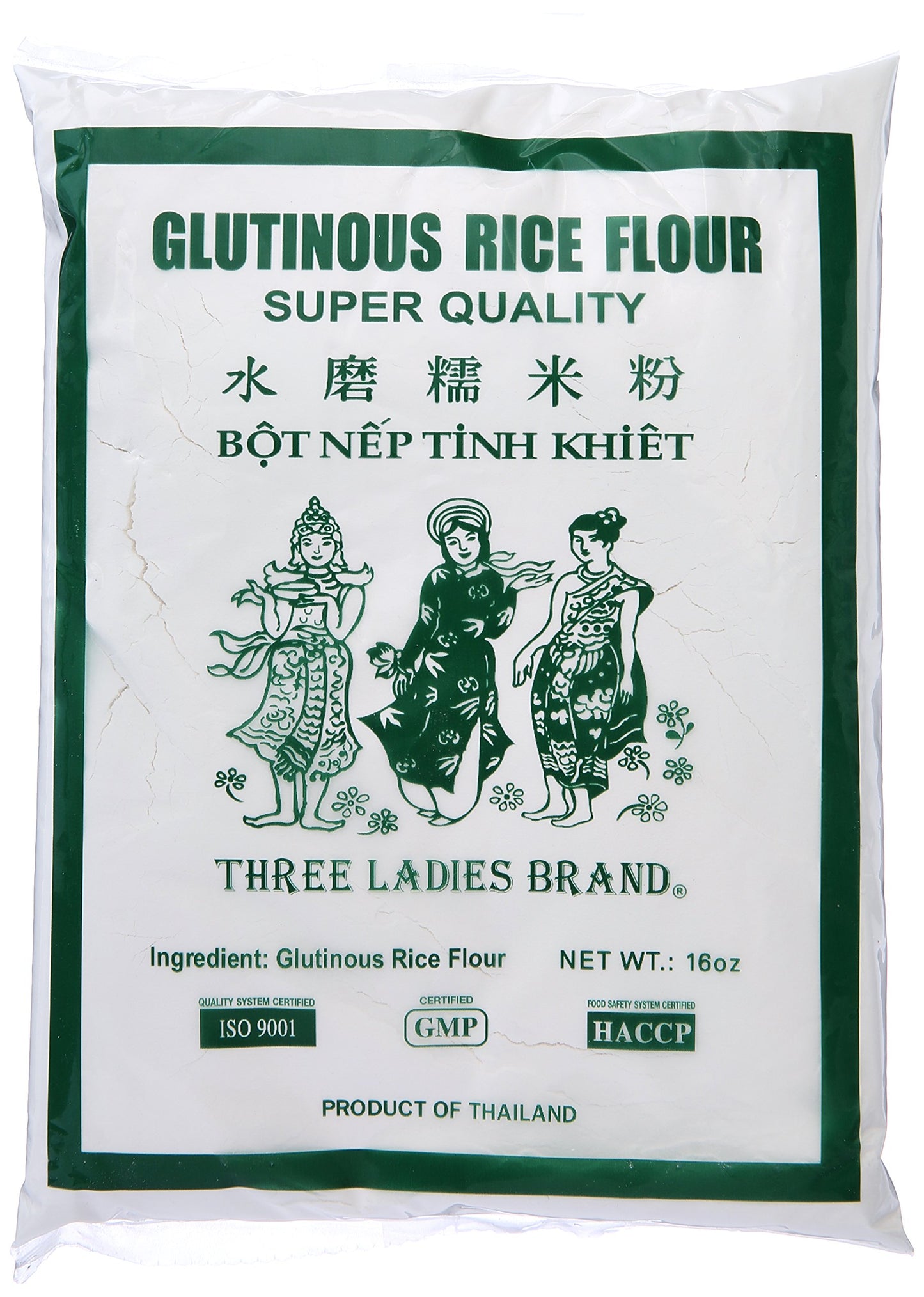 Three Ladies Glutinous Rice Flour 16 Oz