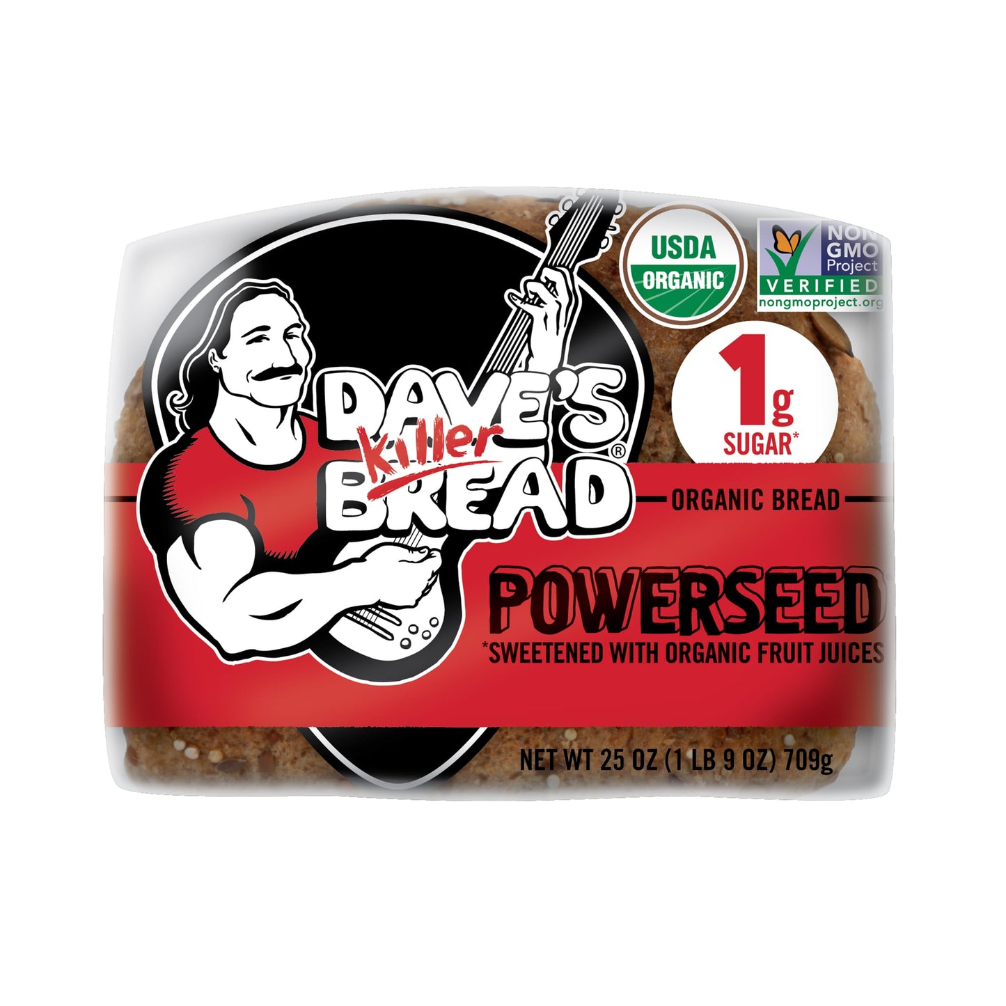 Daves Killer Bread Powerseed, Seeded Organic Bread, 1g Sugar per Slice, 25 oz Loaf