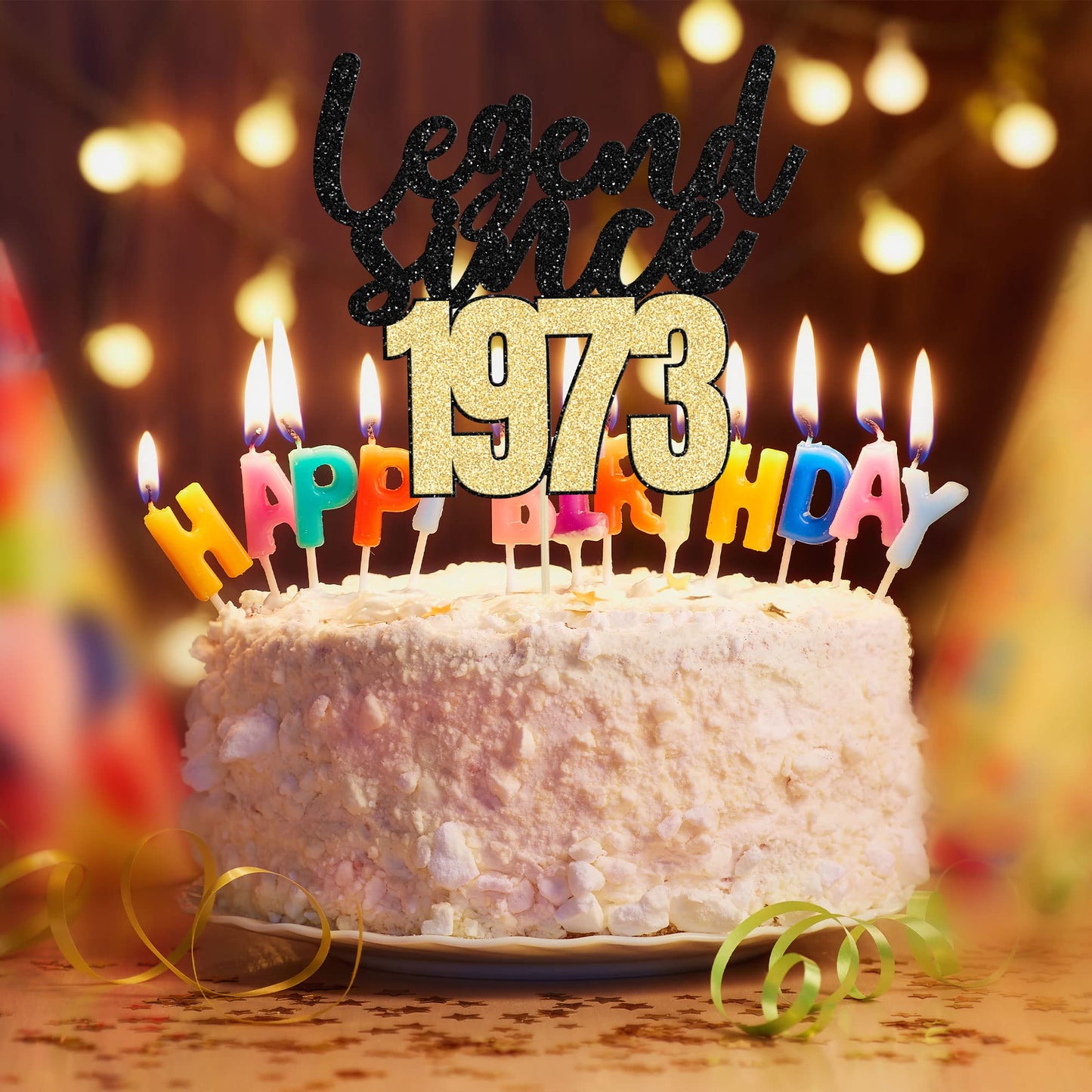 Gyufise 1Pcs Legend Since 1973 Cake Topper 50Th Birthday Cake Decoration Hello 50 Funny 50 And Fabulous Decoration For 50Th Wedd