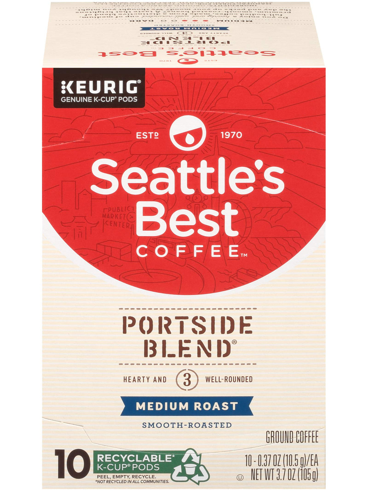 Seattle'S Best Coffee K-Cup Pods, Portside Blend, 10 Ct