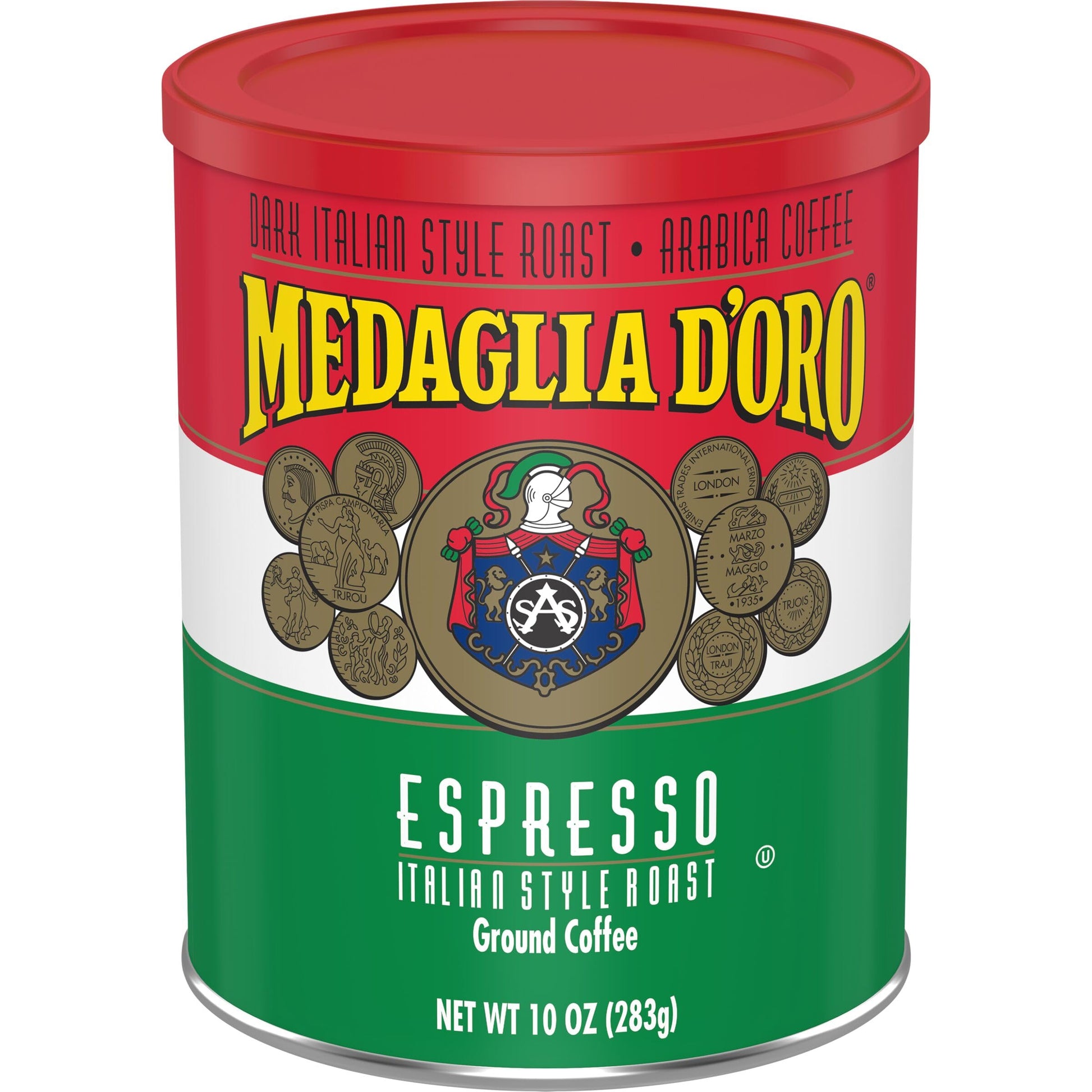 Medaglia D Oro Italian Roast Espresso Style Ground Coffee, 10 Ounces (Pack of 12)