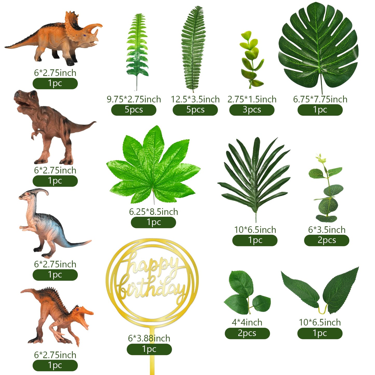 Dinosaur Cake Toppers Dinosaur Toy Figures Model Grass Cake Decorations For Boy Girl Birthday Baby Shower Dinosaur Theme Jungle