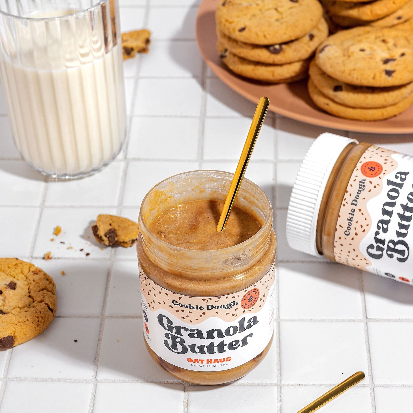 KWEEN Oat Haus Cookie Dough Granola Butter (Chipless) | Peanut-free, Almond (Tree-Nut) Free, & School-Safe (Top 8 Allergen Free)