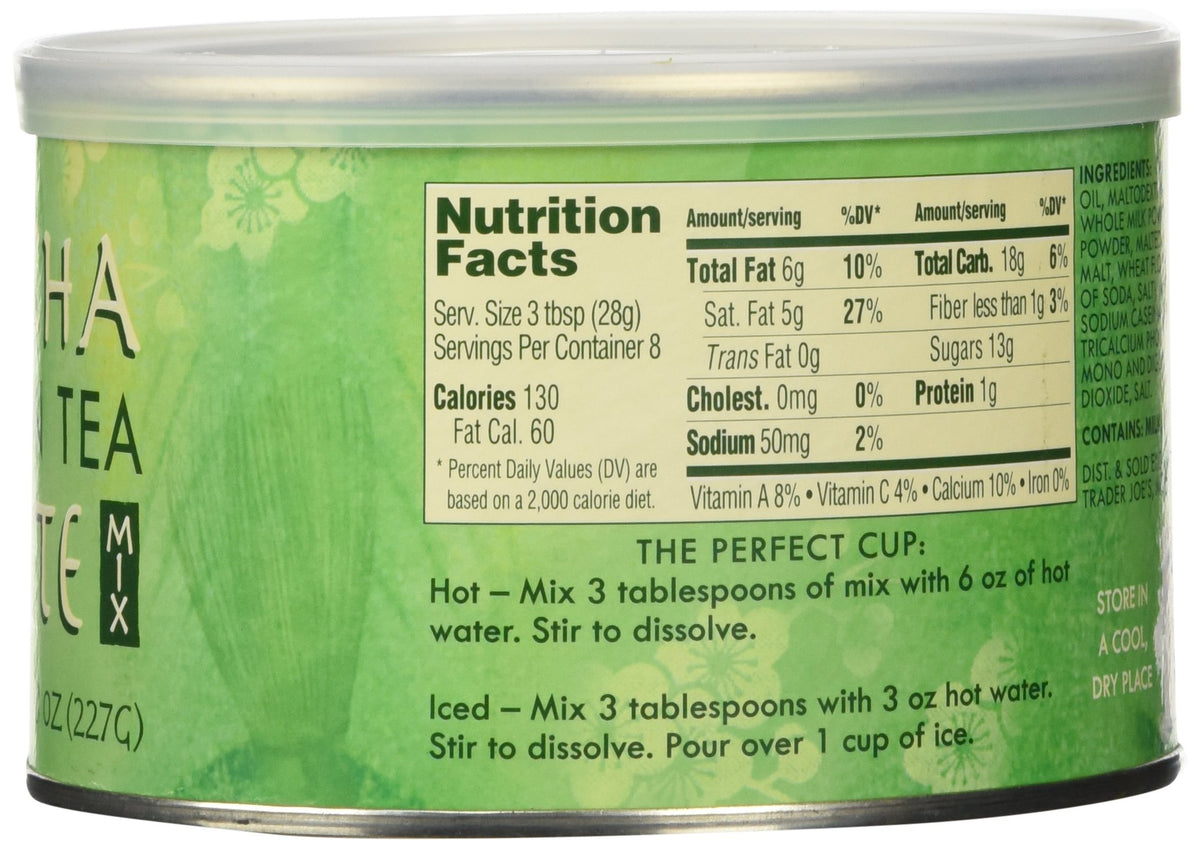 Trader Joe'S Matcha Green Tea Latte Mix, 8 Ounces