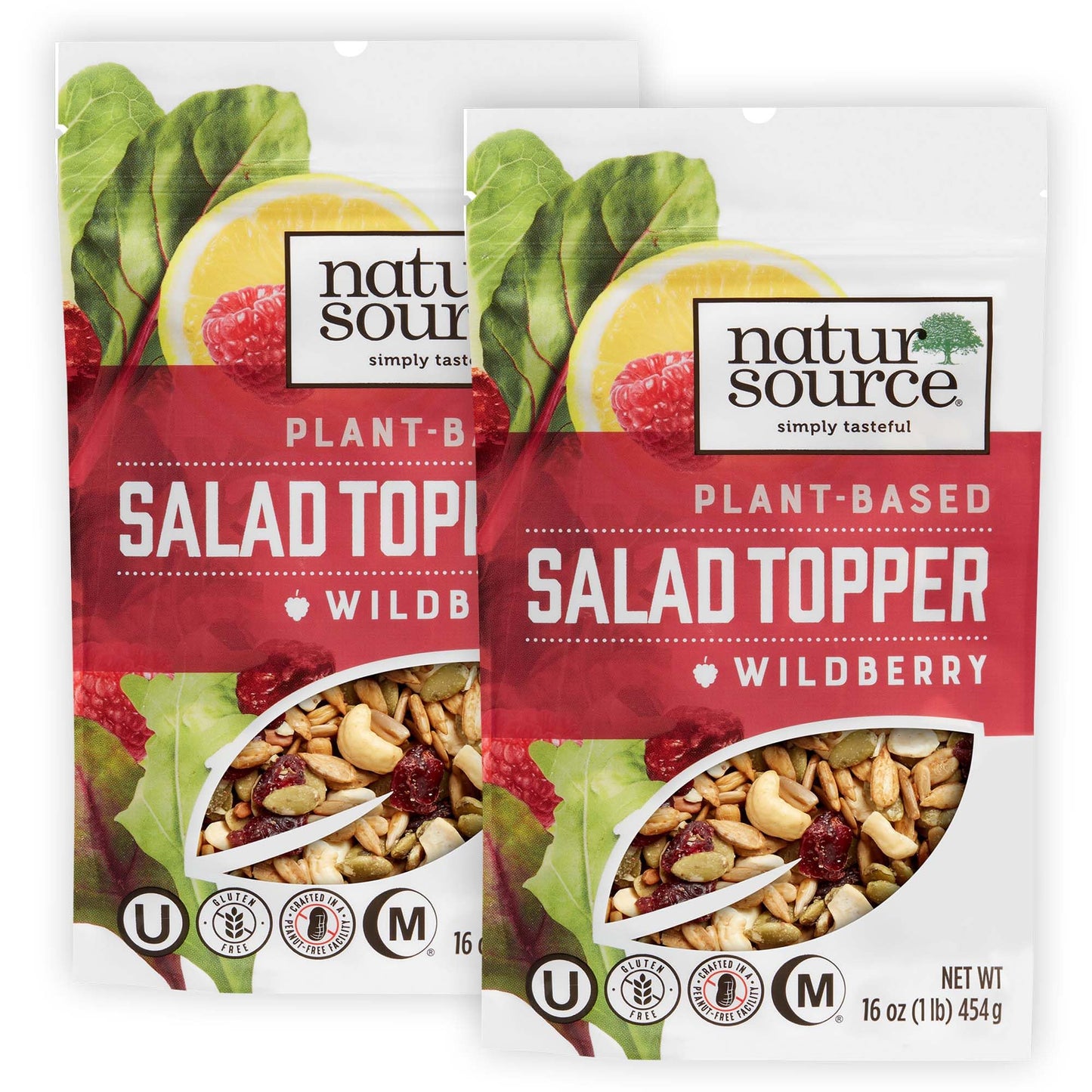 Natursource Salad Topper Wildberry - Salad Toppings  Salad Mix  Salad Toppers Seeds And Cranberries  Crunchy  Mixed Seeds For Salad  Oatmeal Or Yogurt  Natural  Gluten Free - 16 Oz (1 Lb) (2 Pack)
