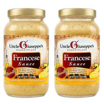 Uncle Giuseppes Francese Sauce  24 Oz | Classic Italian Lemon Butter Beverage-Inspired Sauce | Ready-To-Use Gourmet | All-Natural  No Preservatives [Pack Of 2]