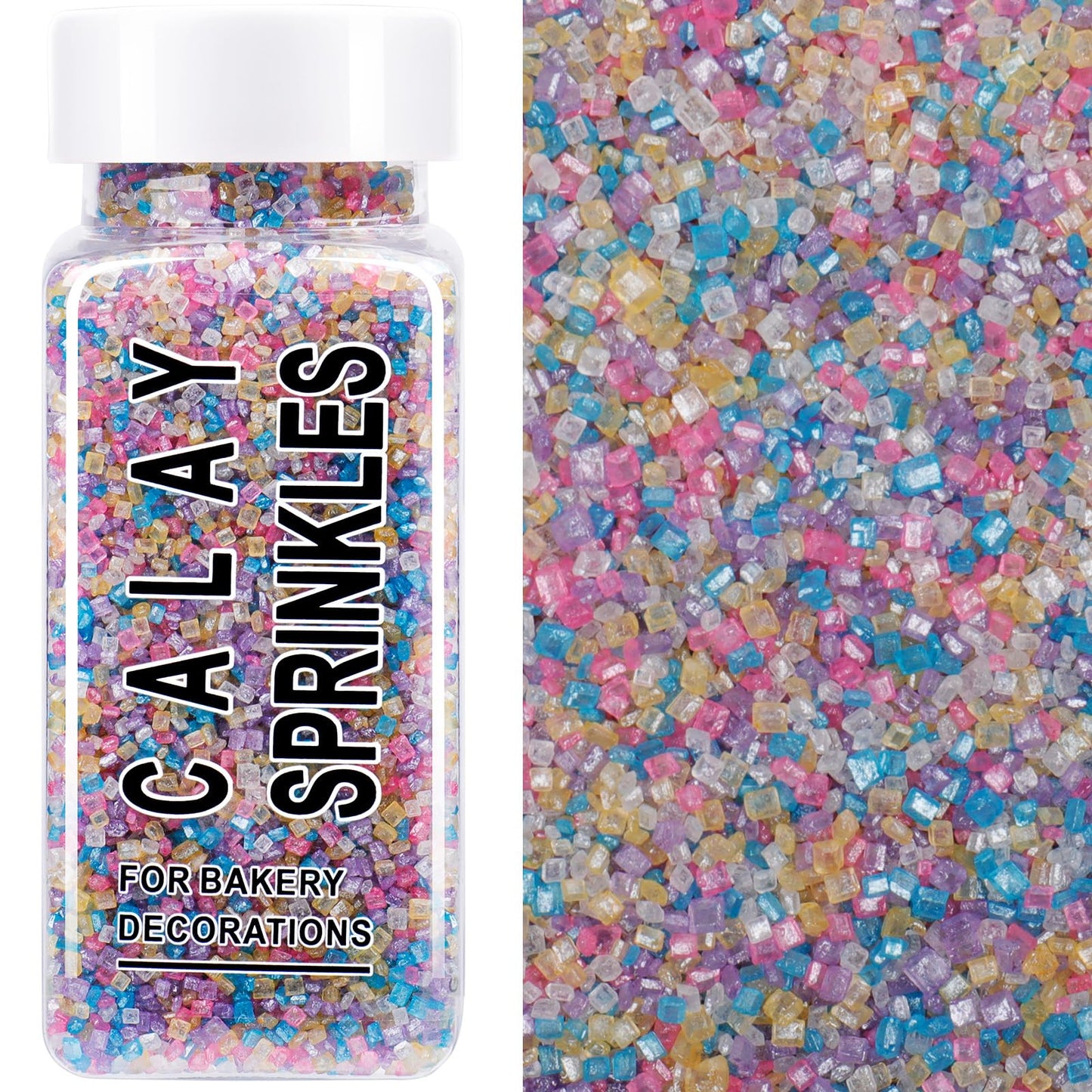 Rainbow Sprinkles  Pastel Easter Sanding Sugar Crystals  4.6 Oz Edible Sparkling Sugar For Baking Topping  Cupcakes  Cookies  Ice Cream & Cake Decorating  Wedding Party Birthday Christmas Supplies