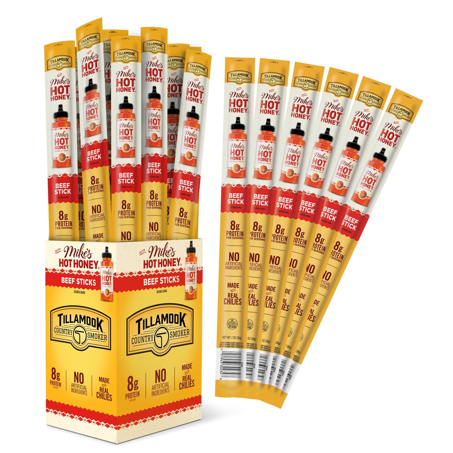 TILLAMOOK COUNTRY SMOKER Beef Sticks, Sweet & Spicy, Low Carb, High Protein, 1 Ounce (Pack of 24)