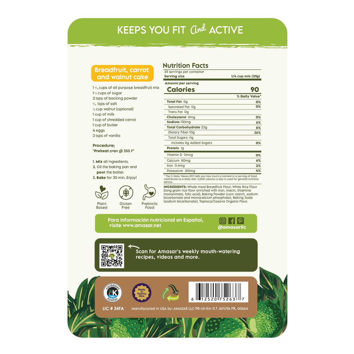 Amasar | All-Purpose Breadfruit Baking Mix | Gluten Free Made With Breadfruit & Cassava Flour | Plant Based All-Purpose Flour Fo