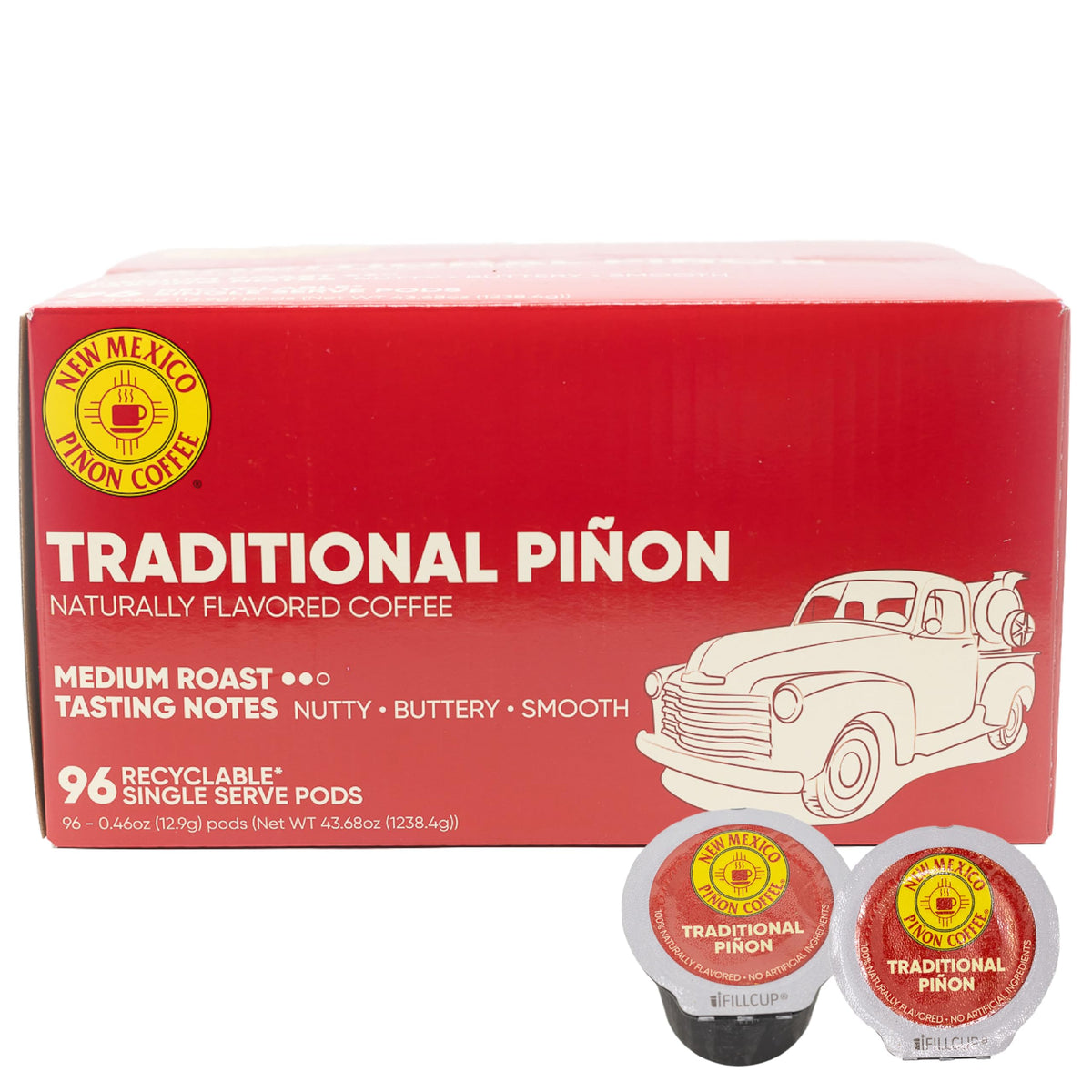 New Mexico Piñon Coffee K Cups - Nutty & Smooth Medium Roast, 100% Arabica, 96 Count, Compatible with Keurig Coffee Makers