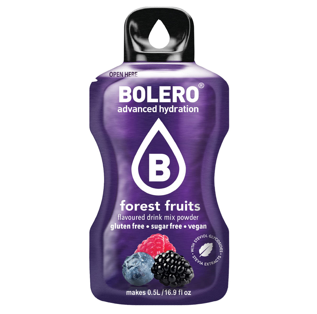 Bolero- Sugar Free Drink Mix Packets Forest Fruit Flavors | Powdered Flavored Water Packets | 36 Small Sachet On The Go Packets
