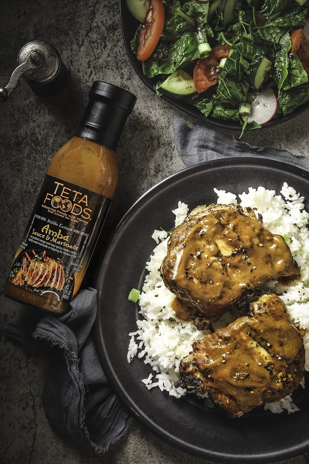 TETA FOODS Amba Sauce - Curried Mango, 12 oz, Orange, Perfect for Dipping and Cooking