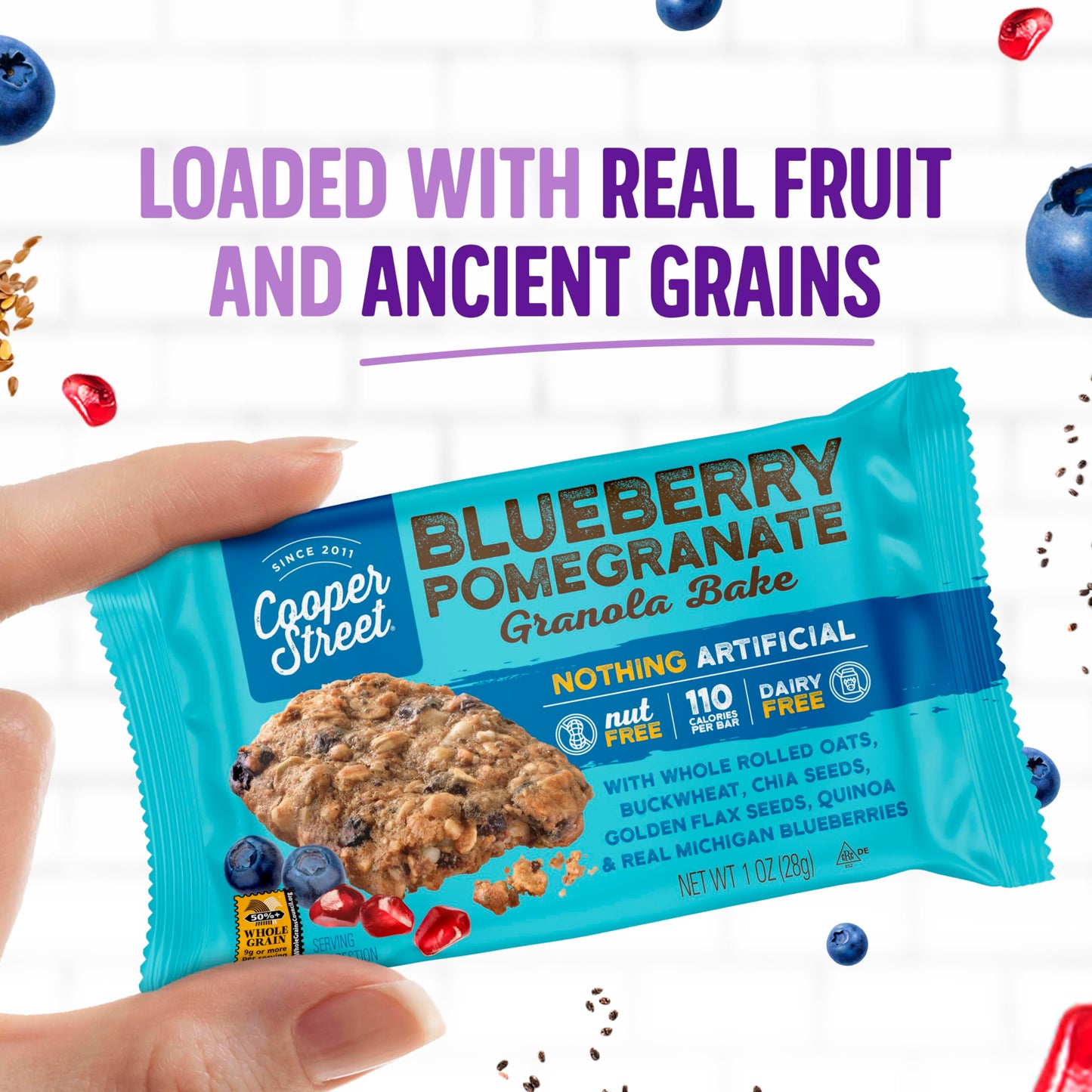 Cooper Street Cookies Chewy Granola Bakes Blueberry Pomegranate, 1 Ounce (1 Ounce (18 Count))
