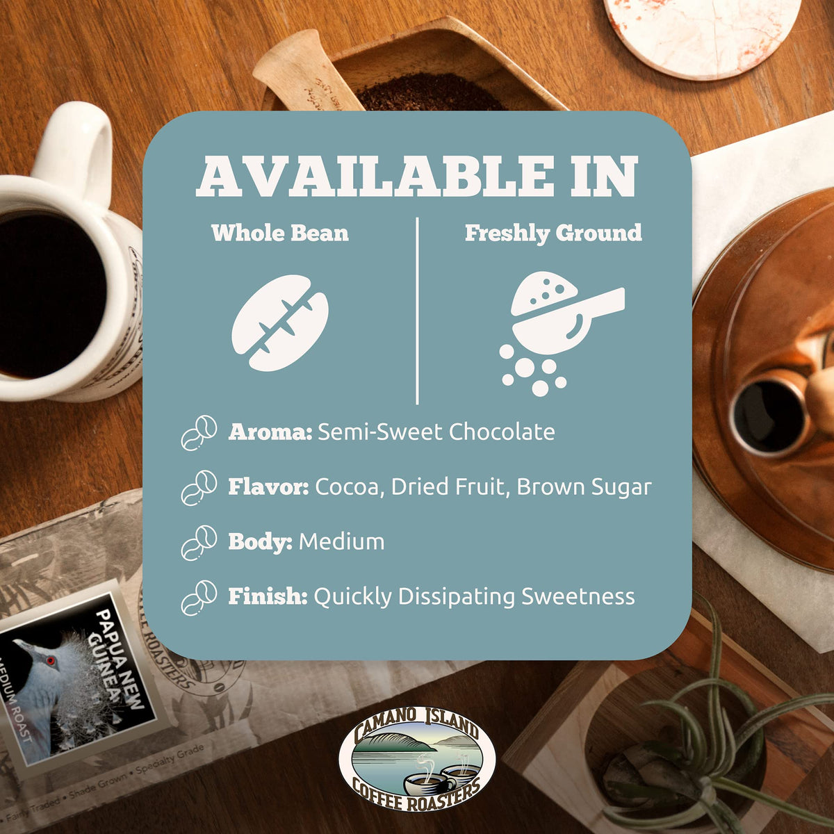 Camano Island Coffee Roasters Papua New Guinea Whole Bean 2Lb, Fresh Medium Roast, Usda Organic, Fairly Traded, Shade Grown Top