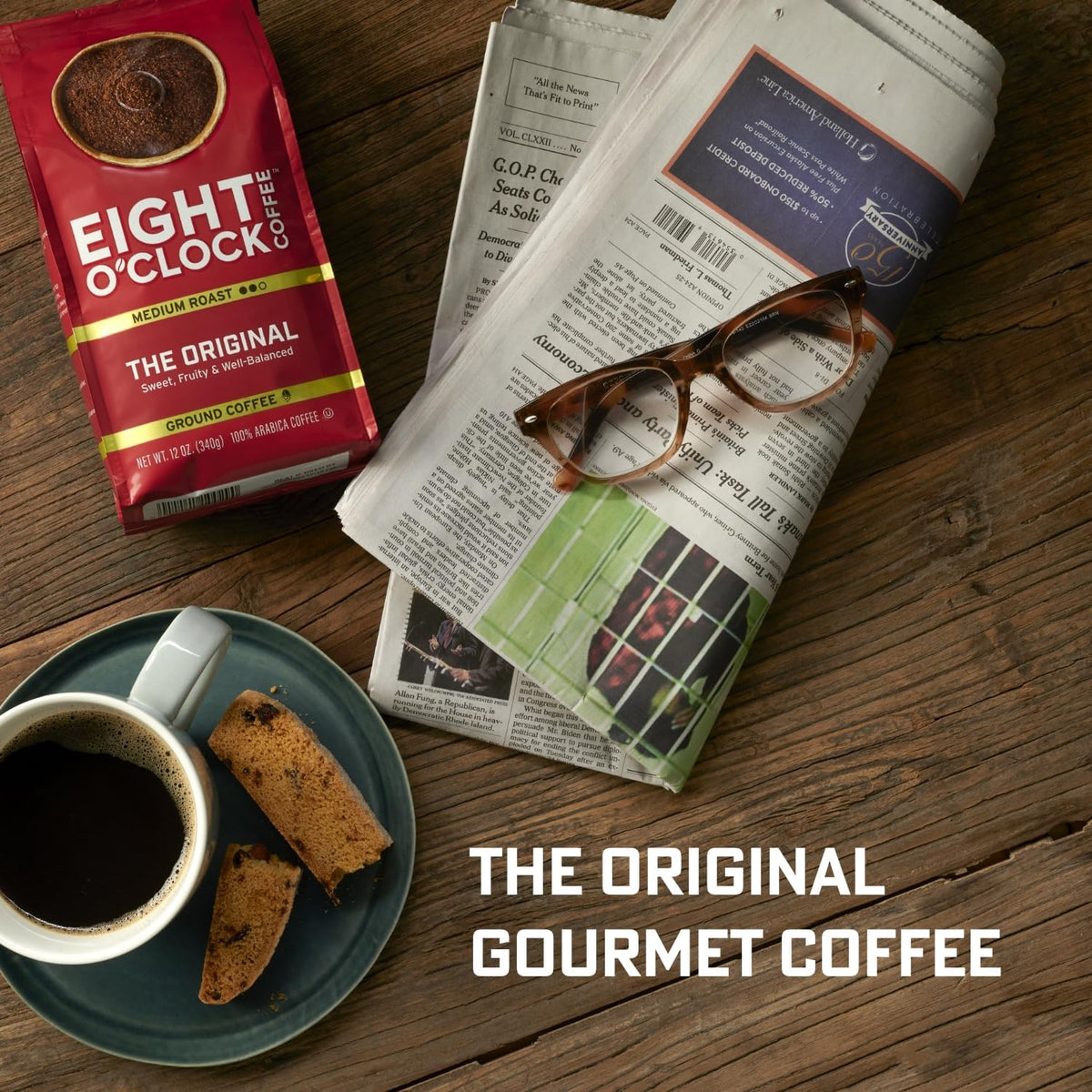 Eighth-Oclock Coffee Dark Italian Espresso Whole Bean Coffee, Dark Roast, 32 Ounce (Pack Of 1) - Bold & Chocolaty
