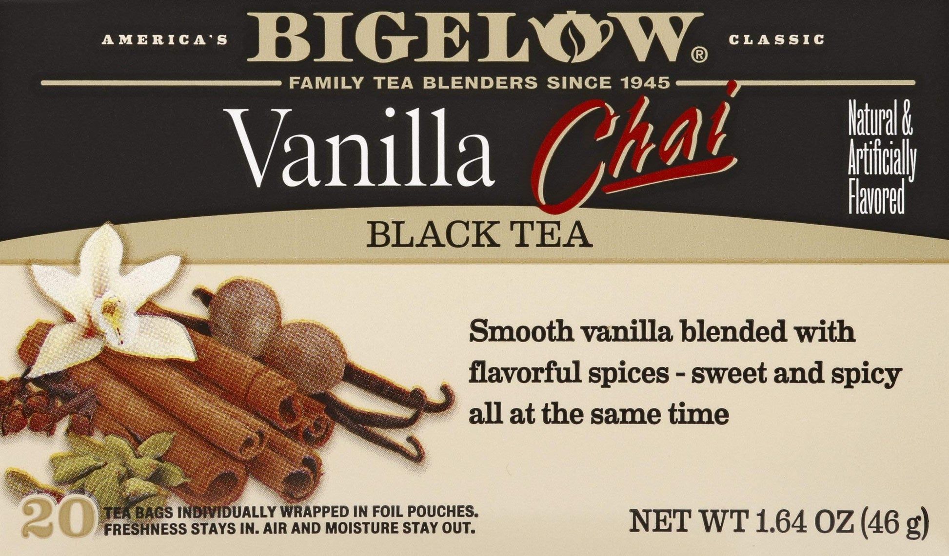Bigelow Vanilla Chai Tea Bags - 20 Ct