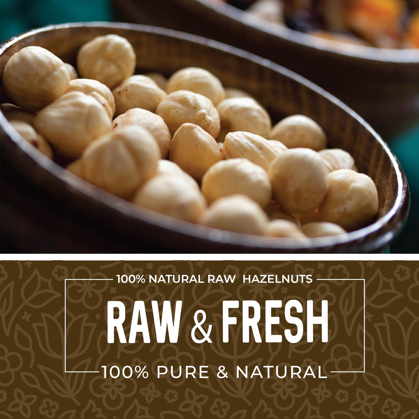 Hazelnuts Raw 1lb, Raw Hazelnuts no Shell. Hazelnuts for Baking, Cooking or Snacking, All Natural and Fresh, Unsalted and Non-GM