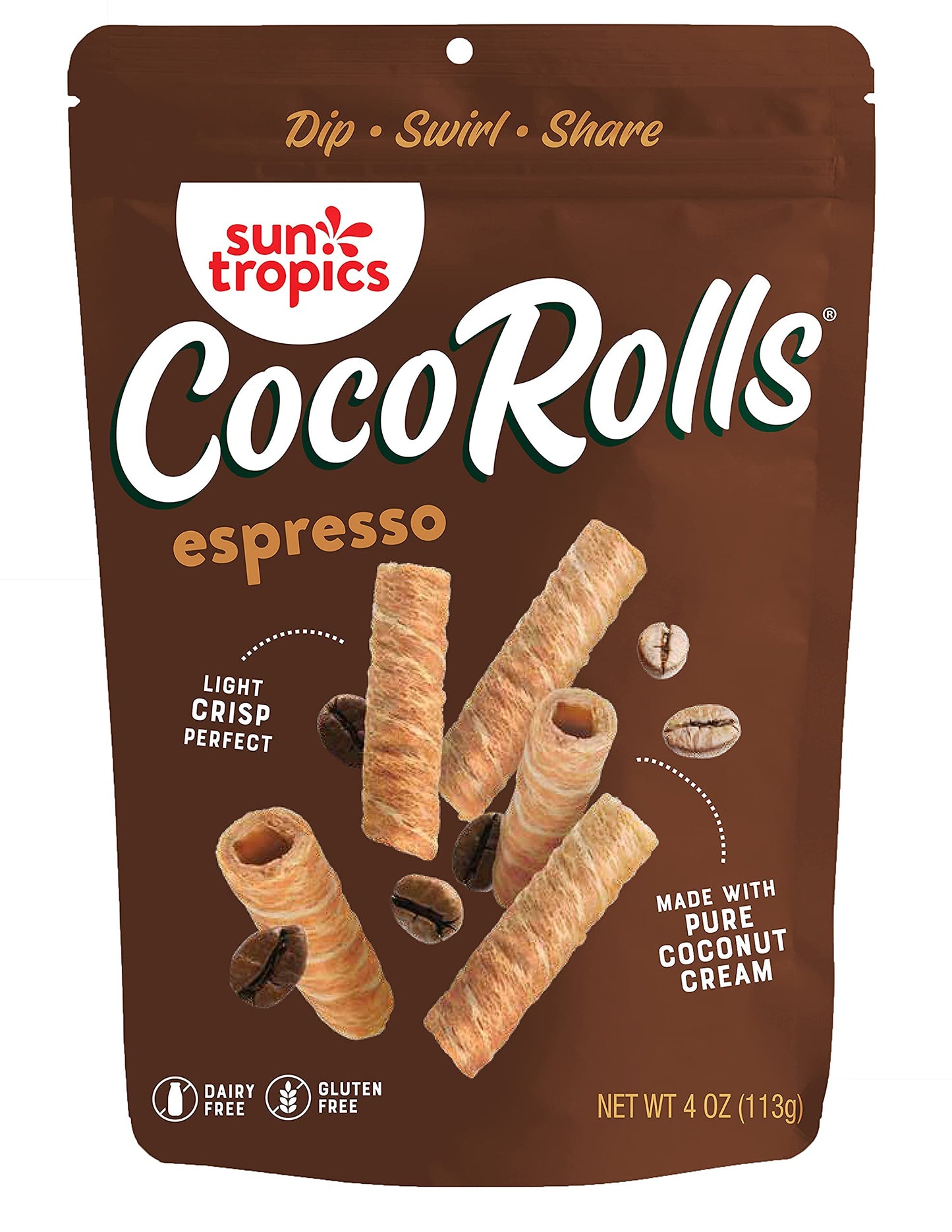 Sun Tropics CocoRolls Variety Pack- 6 count (4 oz each) | Crisp Rolled Wafer Cookies, Coconut Rolls Made With Pure Coconut Cream