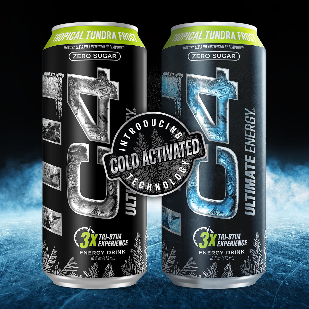 Cellucor C4 Ultimate Pre Workout Energy Drink - Sugar Free, 300mg Caffeine, Tropical Tundra Frost, 16 Fl Oz (Pack of 12)
