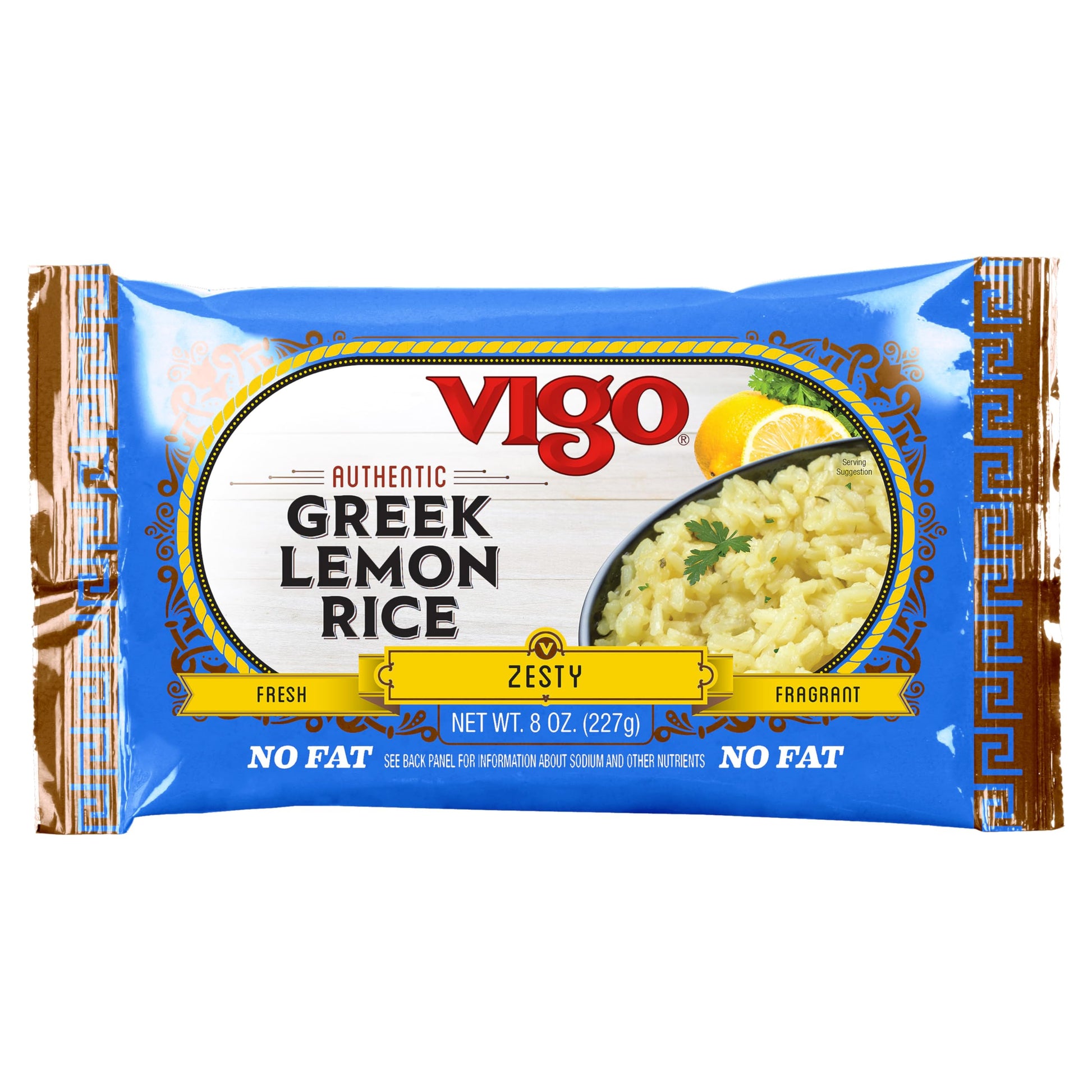 Vigo Authentic Greek Lemon Rice, Fresh Zesty & Fragrant, No Fat, 8oz (Greek Lemon, Pack of 12)
