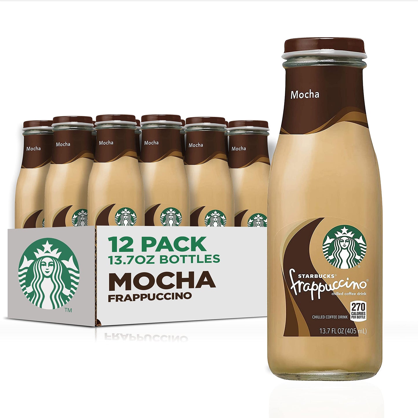 Starbucks Frappuccino Coffee Drink, Mocha, 13.7 Fl Oz Bottles, Pack of 12