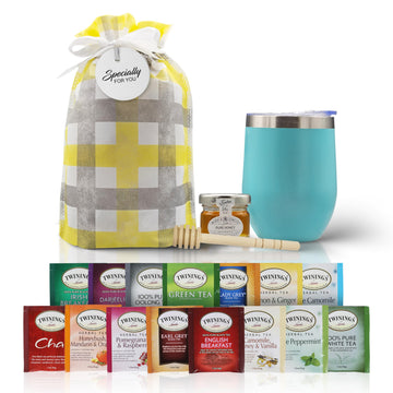 Modern Elegance Tea Gift Set for Mom - Assorted Teas, Elegant Mug & Honey, Teal