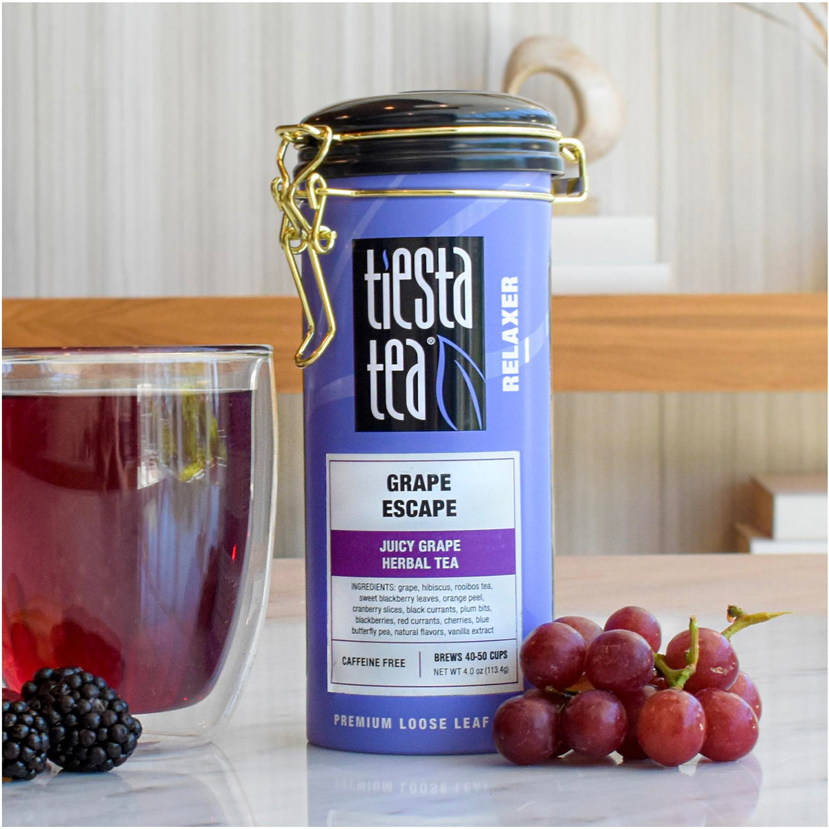 Tiesta Tea - Grape Escape - Juicy Grape Herbal Tea - Loose Leaf Tea Blend - Non Caffeinated Fruit Tea - Make Hot Or Iced Tea Up