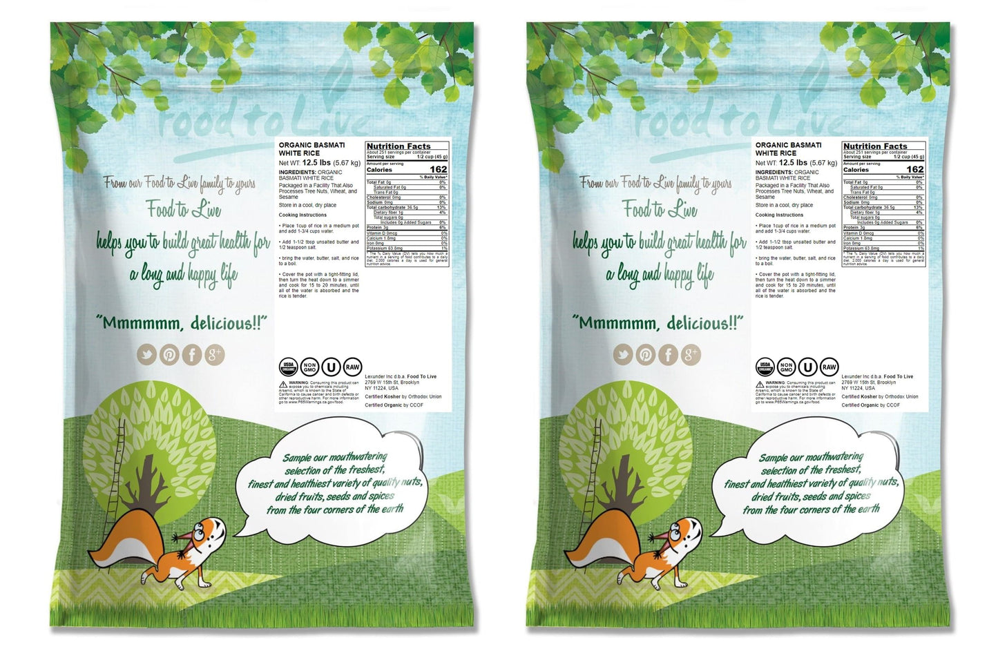 Food To Live Organic White Basmati Rice, 25 Pounds - Non-Gmo, Long-Grain Rice Variety, Fragrant, Kosher, Vegan, Bulk. Non-Irradi