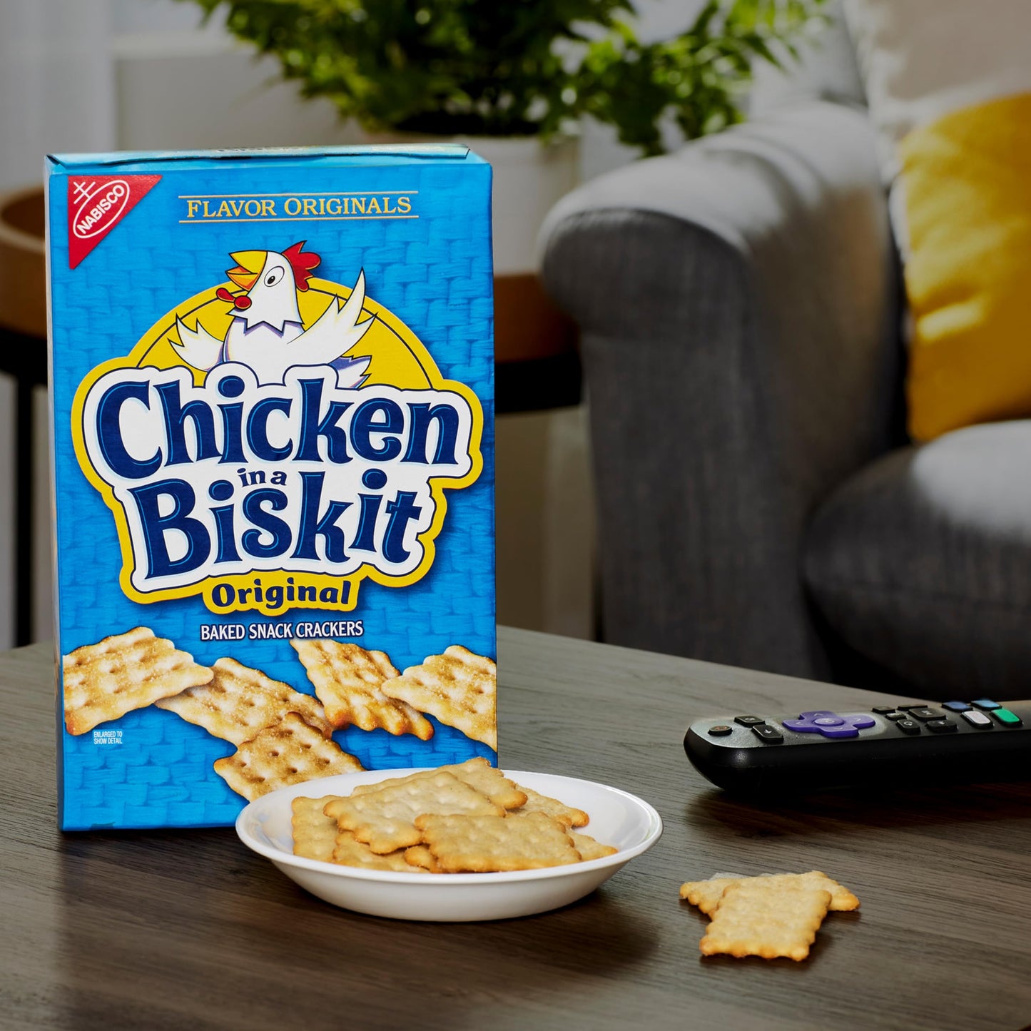 Chicken in a Biskit Original Baked Snack Crackers, Bulk Lunch Snacks, 6 - 7.5 oz Boxes