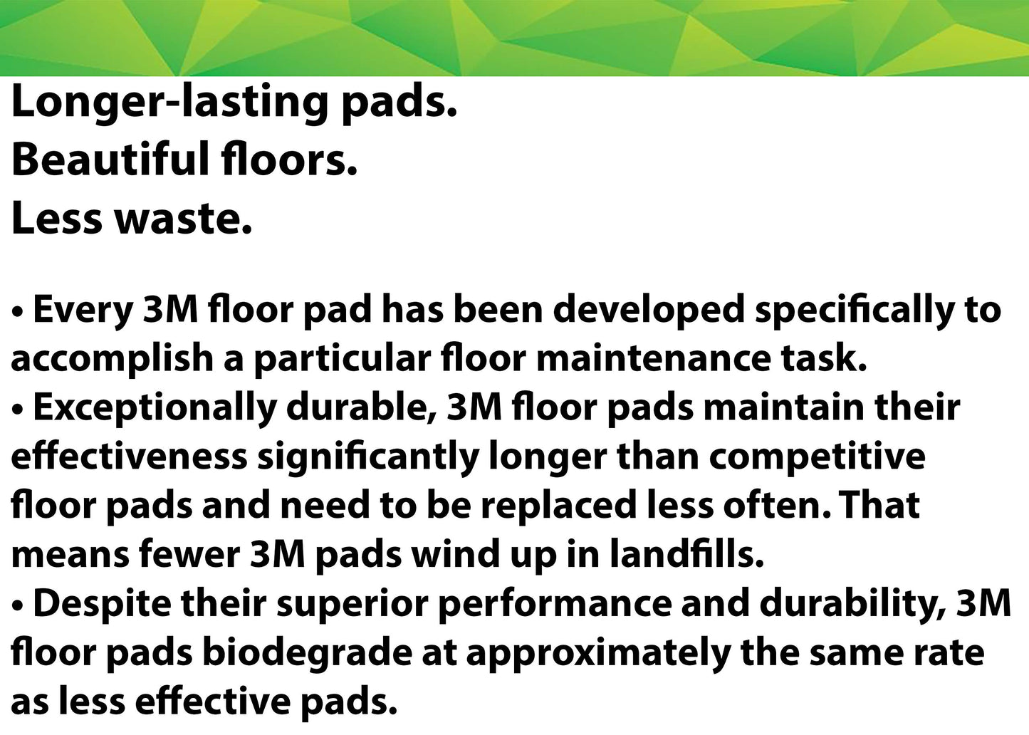 3M White Super Polish Floor Pad 4100, 16', 5/Case, Polish Wood Floors, Spray Cleaning Or Dry Buffing Soft Finishes