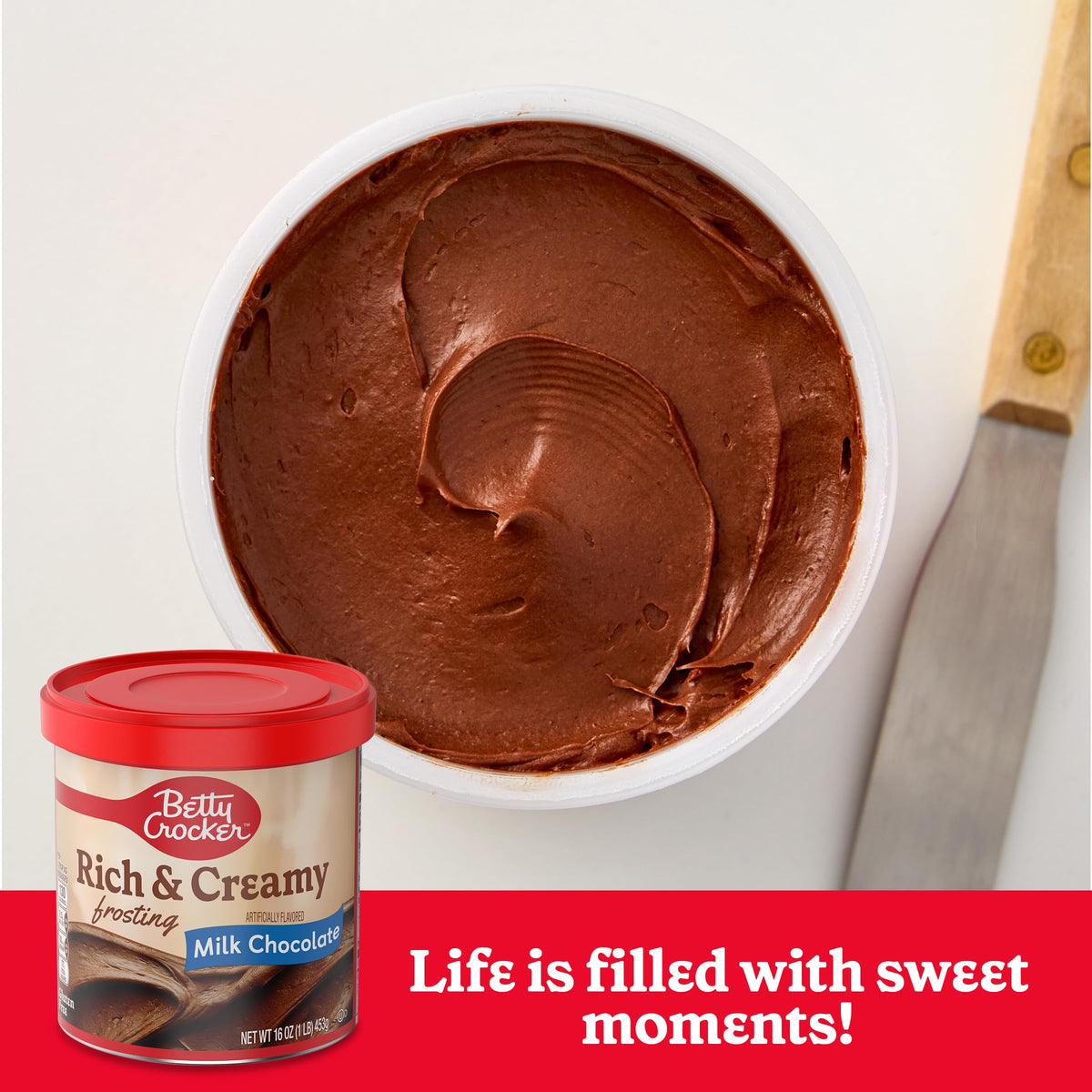Betty Crocker Rich & Creamy Milk Chocolate Frosting, Gluten Free Frosting, 16 Oz (Pack Of 8)