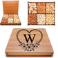 Secret Gardens Monogrammed Gift Basket - Gourmet Mixed Nuts in Reusable Wooden Tray, J Size, Ideal for Birthdays and Sympathy Gifts