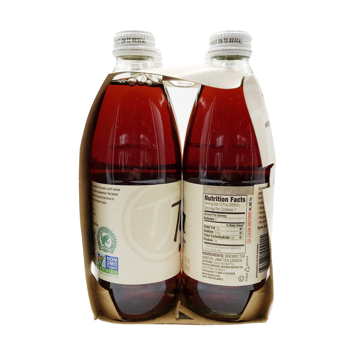 Tejava, Iced Tea, Unsweetened, 12 Oz Bottles (Pack Of 4)