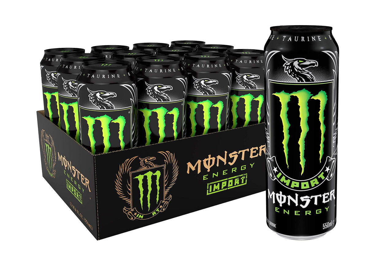 Monster Energy Energy Drink Import  18.6 Ounce (Pack of 12)