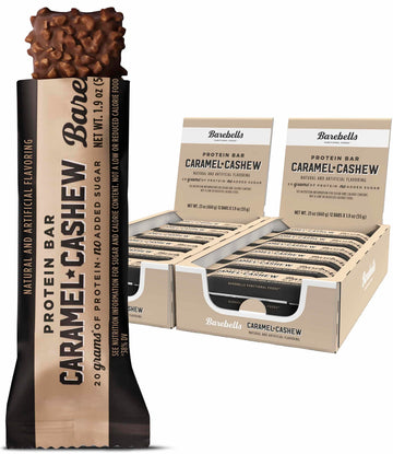 Barebells Protein Bars Caramel Cashew - 12 Count, Pack Of 2 - Protein Snacks With 20G Of High Protein - Chocolate Protein Bar Wi