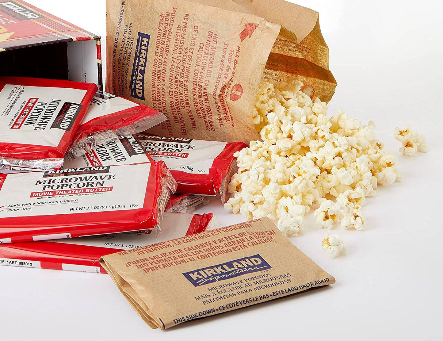 KIRKLAND Microwave Popcorn - 3.3 Ounce Bags, Pack of 8, Perfect Snack for Movie Nights