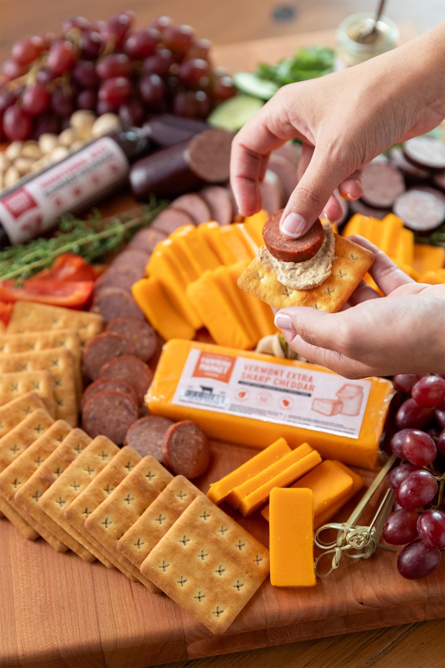 Farmers Market Gift Basket, Gluten Free, Keto, Paleo, Low Sodium, Zero Sugar, Genoa Salami, Christmas Charcuterie Board, Holiday Meat And Cheese Gift Basket, Ultimate Collection