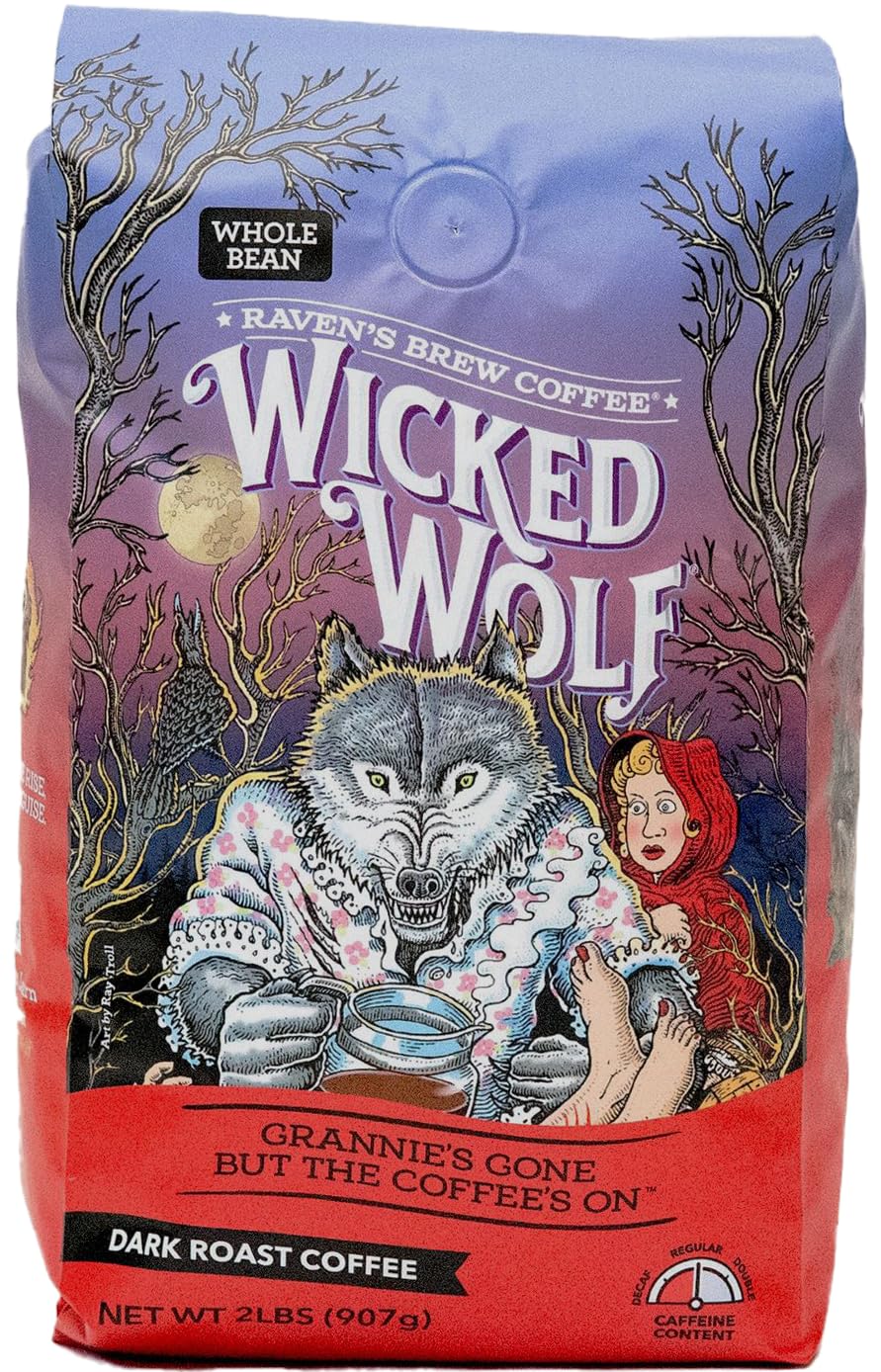 Raven's Brew Coffee Full Bodied Coffee Dark Roast Whole Bean - Wicked Wolf 2lb