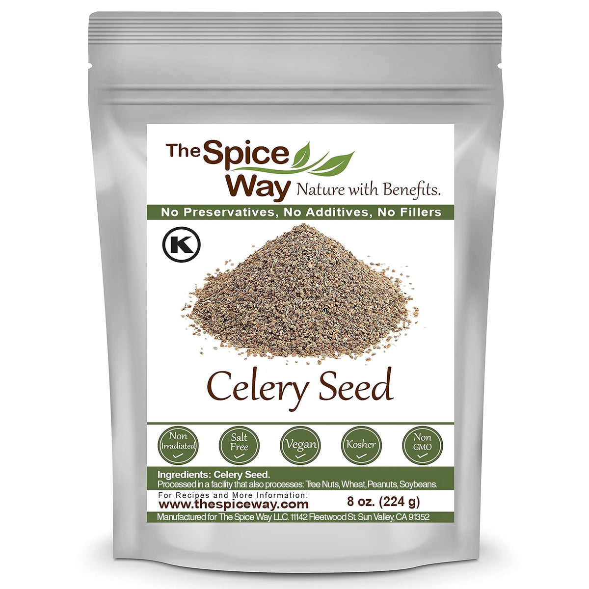 The Spice Way Celery Seed - Whole Seeds, 8 Ounce, Premium Quality