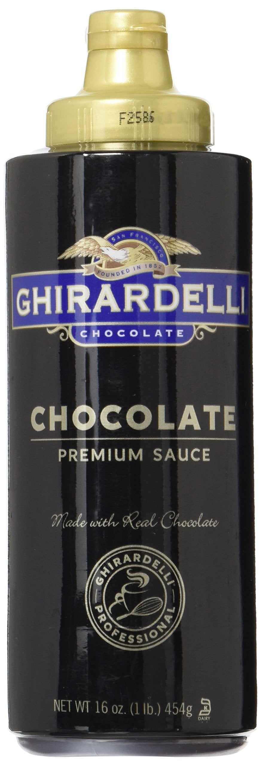 Ghirardelli Chocolate Sauce, Black Label 16oz Squeeze Bottle (Pack of 2)