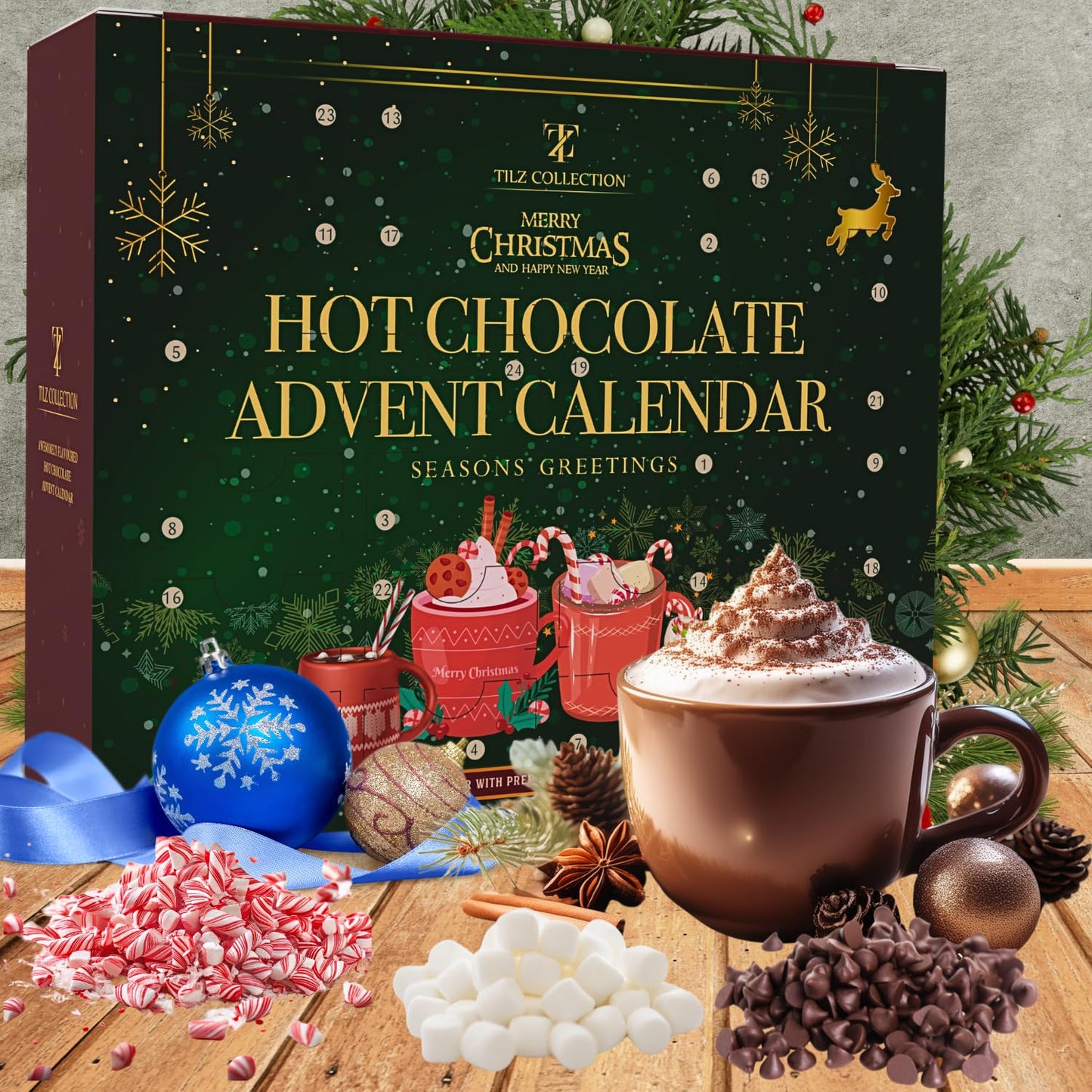 Hot Chocolate Advent Calendar 2025 - Gourmet Luxury 24 Hot Chocolate S Variety Flavours - Food Advent Calendars Gifts Set For Men Women Children