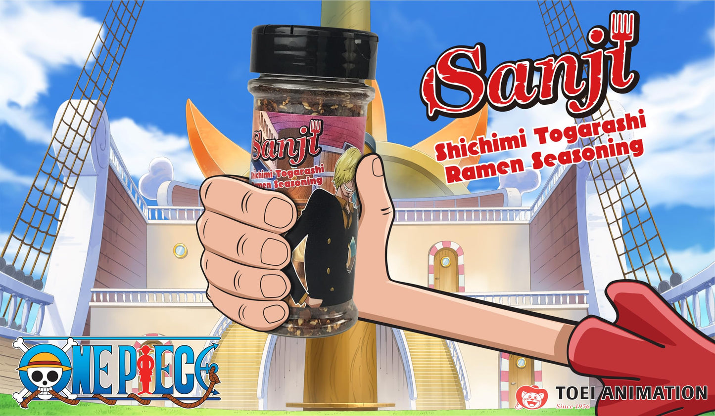 One Piece Sanji Shichimi Togarashi Spicy Ramen Seasoning Powder - Japanese Spice - Officially Licensed, 3.3 Oz Bottle (Pack Of 2
