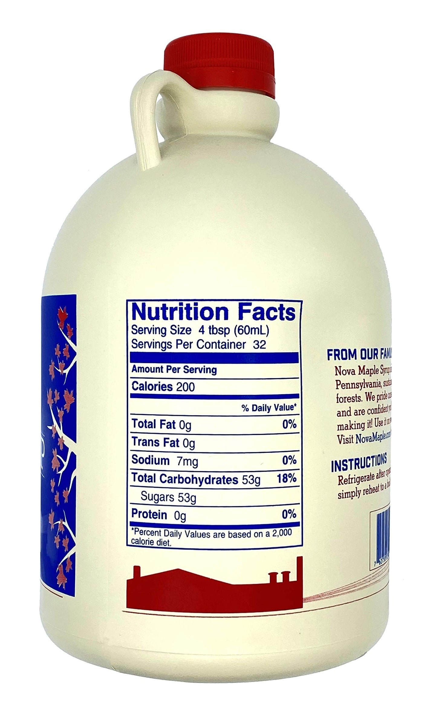 Nova Maple Syrup Pure Grade-A Half Gallon (64 Fl Oz) - Natural Maple Syrup