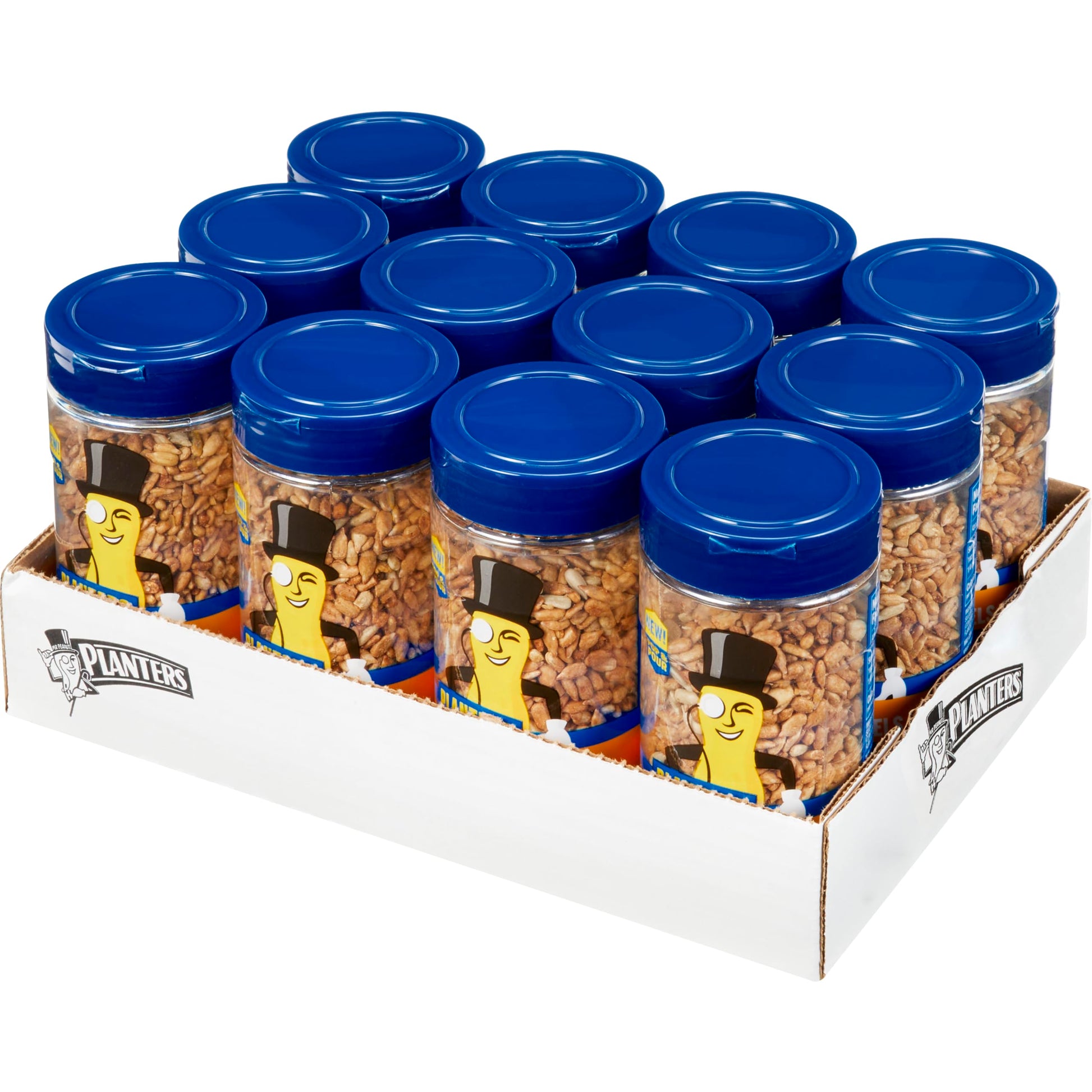 PLANTERS Dry Roasted Sunflower Kernels, 5.85 oz Jar, Pack of 12 - Portable Snack, Kosher, Great for After School or Movie Snacks